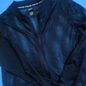 Mesh Zip Up Bomber Jacket